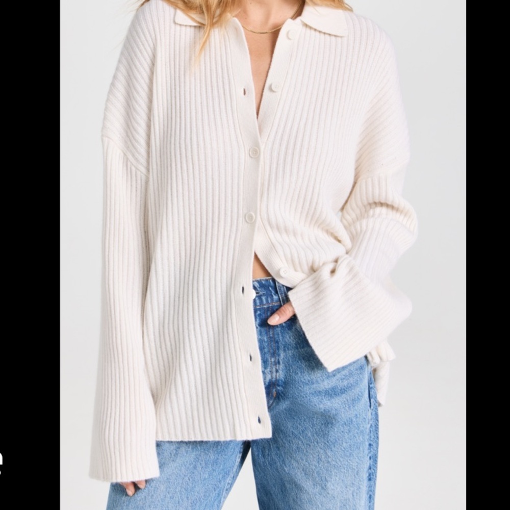 Reformation Cream Collared Cardigan